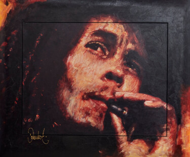Schilderij getiteld "Bob Marley" door Peter Donkersloot, Origineel Kunstwerk, Acryl