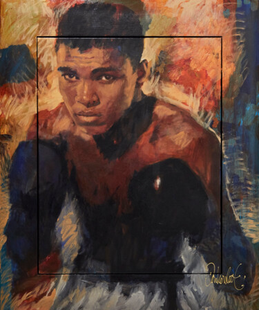 Schilderij getiteld "Muhammed Ali “Young”" door Peter Donkersloot, Origineel Kunstwerk, Acryl