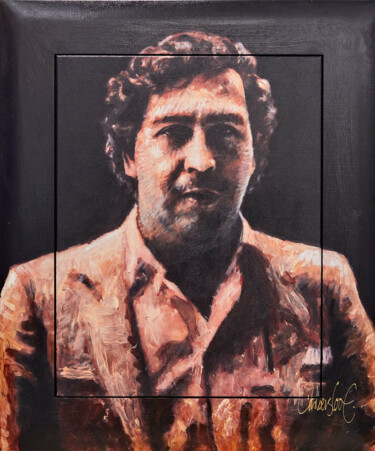 Schilderij getiteld "Pablo Escobar II" door Peter Donkersloot, Origineel Kunstwerk, Acryl