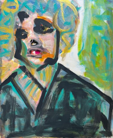 Painting titled "Aunt Hilda (II) (b.…" by Susanne Caecilie Walther, Original Artwork, Acrylic Mounted on Wood Stretcher frame