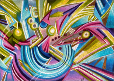 Painting titled "Pelote #40" by Anne Brigaud, Original Artwork, Pencil