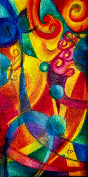 Painting titled "Pelote #41" by Anne Brigaud, Original Artwork, Pencil