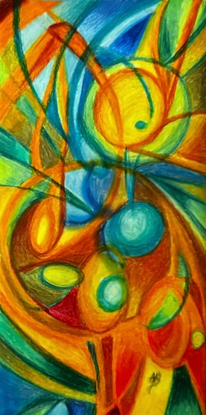 Painting titled "Pelote #42" by Anne Brigaud, Original Artwork, Pencil