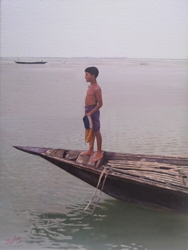 Painting titled "Ripples" by James Earley, Original Artwork, Oil Mounted on Wood Stretcher frame