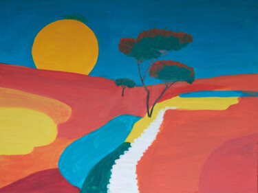 Painting titled "Abstract Landscape…" by Olya Moose, Original Artwork, Acrylic