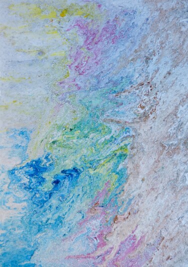 Painting titled "Rocheuses" by Patrick Jorand, Original Artwork, Acrylic Mounted on Wood Stretcher frame