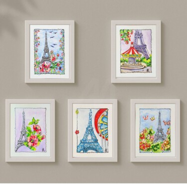 "Eiffel Tower Paris…" başlıklı Tablo Marina Fisher tarafından, Orijinal sanat, Akrilik
