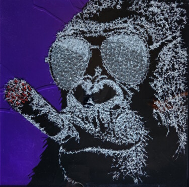 雕塑 标题为“Pop art animaux I” 由André Marot, 原创艺术品, 玻璃 安装在木板上