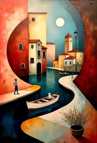 Arte digitale intitolato "Calle a Venezia" da Angelo Mazzoleni, Opera d'arte originale, Lavoro digitale 2D