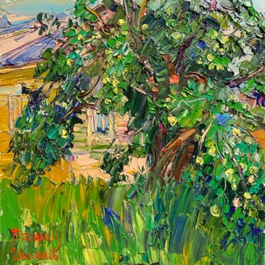 Malarstwo zatytułowany „Яблоня в Давыдово.” autorstwa Василий Шиханов, Oryginalna praca, Olej Zamontowany na Drewniana rama…