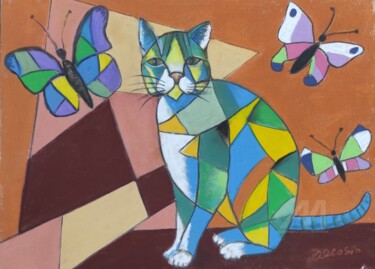 Mon chat et ses amis papillons