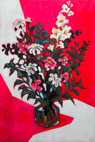 "Abstract garden flo…" başlıklı Tablo Darina Komorowski tarafından, Orijinal sanat, Akrilik