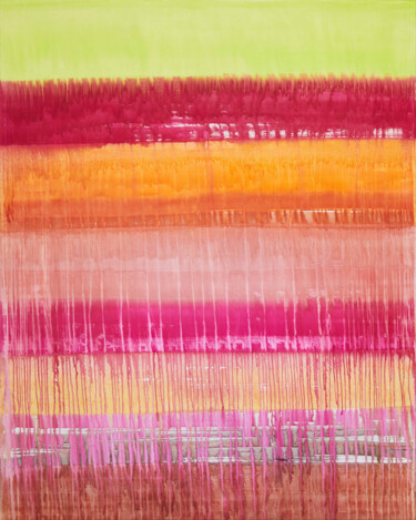 Painting titled "Autumn / Yellow Red…" by Simon Findlay, Original Artwork, Acrylic