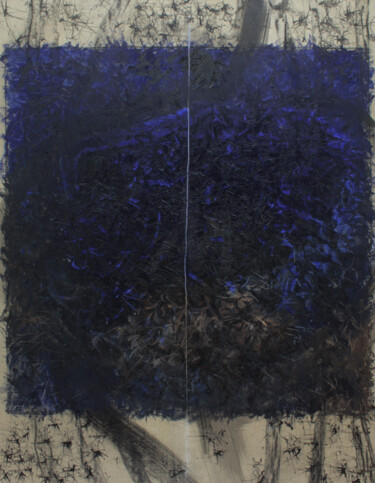 Malerei mit dem Titel "Palimpseste N°1" von Benoît Singy, Original-Kunstwerk, Öl Auf Keilrahmen aus Holz montiert