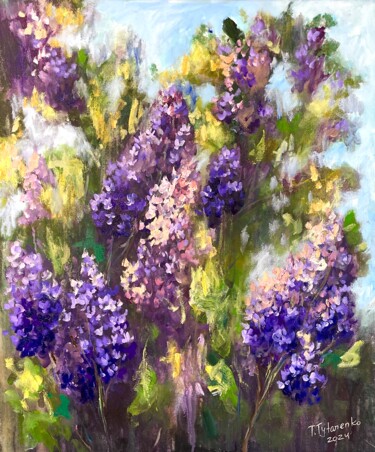 Картина под названием "Spring Time Lilac O…" - Tetiana Tytarenko, Подлинное произведение искусства, Масло Установлен на Дере…