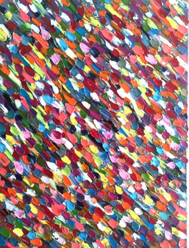 Painting titled "Carnaval balloon" by Sandrine Maltese, Original Artwork, Oil Mounted on Wood Stretcher frame