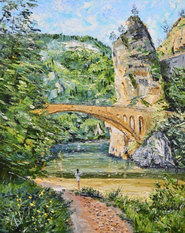 "A bridge" başlıklı Tablo Vladimir Lebedev tarafından, Orijinal sanat, Petrol Ahşap Sedye çerçevesi üzerine monte edilmiş