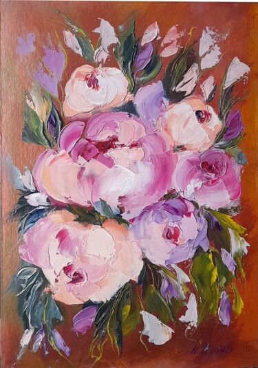 "Peonies oil paintin…" başlıklı Tablo Natalya Zhdanova tarafından, Orijinal sanat, Petrol