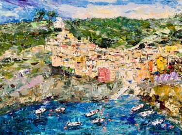 "Large Riomaggiore C…" başlıklı Tablo Vilma Gataveckiene tarafından, Orijinal sanat, Petrol