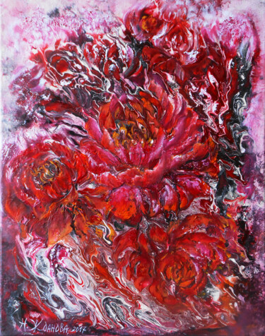 "Floral oil painting…" başlıklı Tablo Natalya Zhdanova tarafından, Orijinal sanat, Petrol Ahşap Sedye çerçevesi üzerine mont…