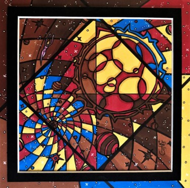 Drawing titled "383- orgie galactic…" by Vincent Gibert, Original Artwork, Marker