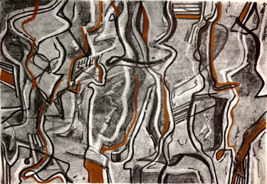 Pintura intitulada "Untitled 7" por Hosna Eliasi, Obras de arte originais, Carvão