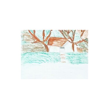 Картина под названием "Landscape house pai…" - Irfan Ajvazi, Подлинное произведение искусства, Пастель