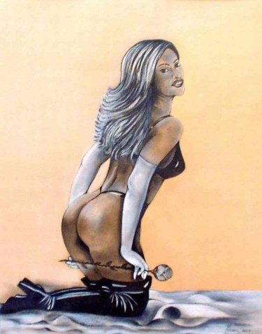 Peinture intitulée "Tentation" par Manuela Hames, Œuvre d'art originale