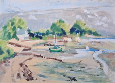 Painting titled "Jonville,  marée ba…" by Martin Jobert, Original Artwork, Oil