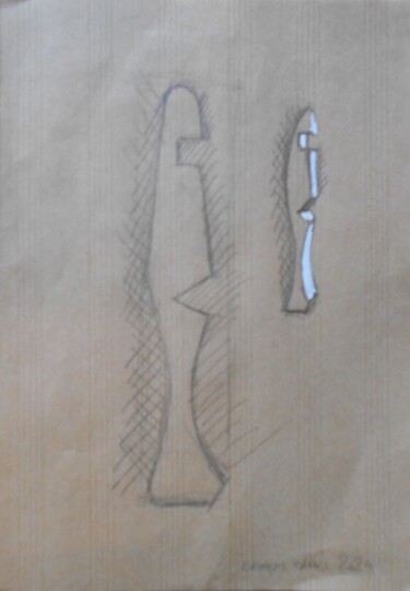 "Croquis Sculptures…" başlıklı Resim Stephane Carel tarafından, Orijinal sanat, Kalem