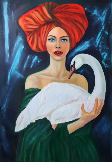 Картина под названием "Oil painting "Woman…" - Anastasiya Kuznetsova, Подлинное произведение искусства, Масло