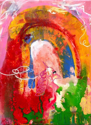 Schilderij getiteld "Unicorn Path to a D…" door Lucy Nosfy, Origineel Kunstwerk, Acryl