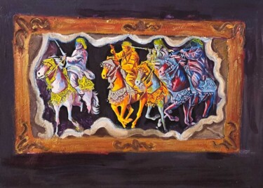 Painting titled "fantazia" by Hassan Zghari, Original Artwork, Acrylic