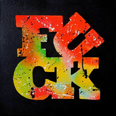 Painting titled "SPACO FUCK  colors…" by Spaco, Original Artwork, Acrylic Mounted on Wood Stretcher frame