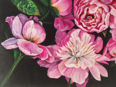 "Petals of the night" başlıklı Tablo Valentyna Loboda tarafından, Orijinal sanat, Akrilik Ahşap Sedye çerçevesi üzerine mont…