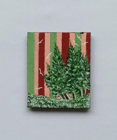 Peinture intitulée "Magnet sapins 11" par Jean-Claude Sylvain, Œuvre d'art originale, Acrylique