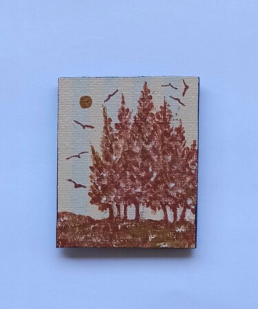 Peinture intitulée "Magnet sapins 16" par Jean-Claude Sylvain, Œuvre d'art originale, Acrylique