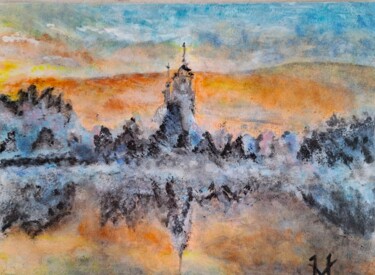 Painting titled "Abstract landscape…" by Nadya Vi, Original Artwork, Acrylic