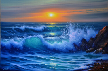 "Seascape oil painti…" başlıklı Tablo Serhii Stoev tarafından, Orijinal sanat, Petrol