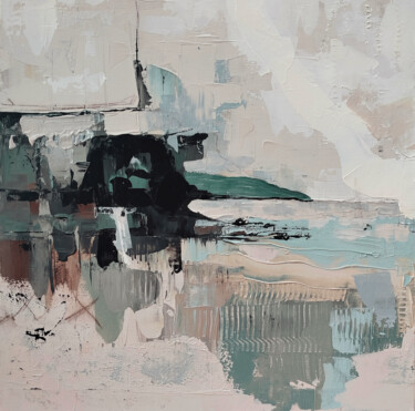 Painting titled "Moon Coast / Abstra…" by Olesia Elagina, Original Artwork, Acrylic