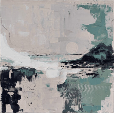 Painting titled "Moon Coast 02 /abst…" by Olesia Elagina, Original Artwork, Acrylic