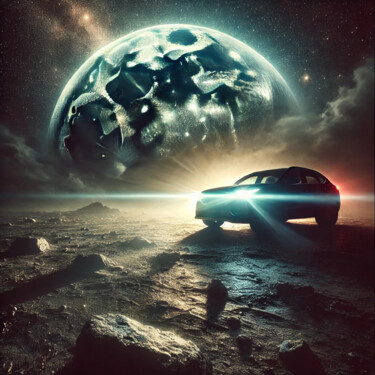 "Car at night with a…" başlıklı Dijital Sanat Isra tarafından, Orijinal sanat, AI tarafından oluşturulan görüntü