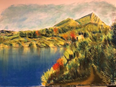 Peinture intitulée "Sainte victoire" par Caroline Piermaria, Œuvre d'art originale, Pastel