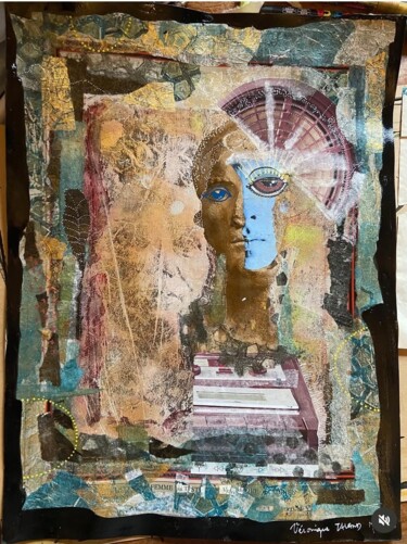 Collages intitulée "Record 1 track 2" par Véronique Taland, Œuvre d'art originale, Collages