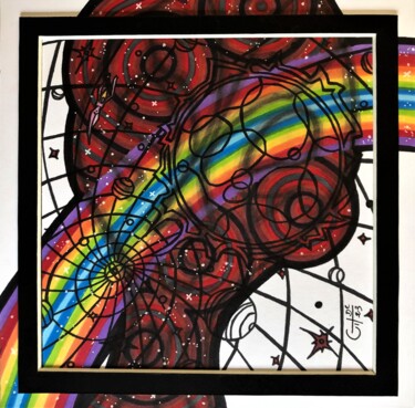 Drawing titled "396- orgie galactic…" by Vincent Gibert, Original Artwork, Marker