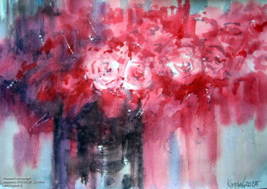 "Рожевий натюрморт" başlıklı Tablo Володимир Кудлай tarafından, Orijinal sanat, Suluboya