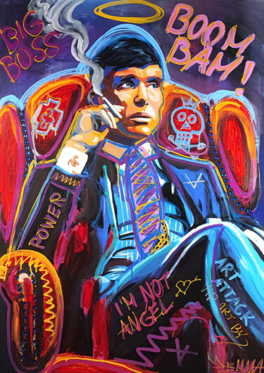 Schilderij getiteld "Peaky Blinders" door Emma-Chodorowska, Origineel Kunstwerk, Acryl Gemonteerd op artwork_cat.