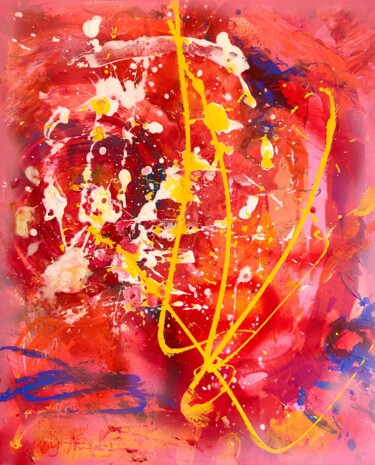 Painting titled "Sunset pulse. Comet…" by Lucy Nosfy, Original Artwork, Acrylic