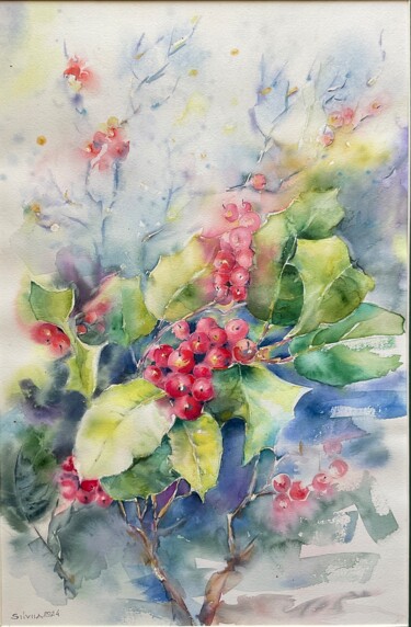 Peinture intitulée "Wild berries" par Artsilviia, Œuvre d'art originale, Aquarelle