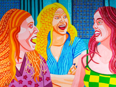 "Shopping No. 6" başlıklı Tablo Randall Steinke tarafından, Orijinal sanat, Petrol Ahşap Sedye çerçevesi üzerine monte edilm…